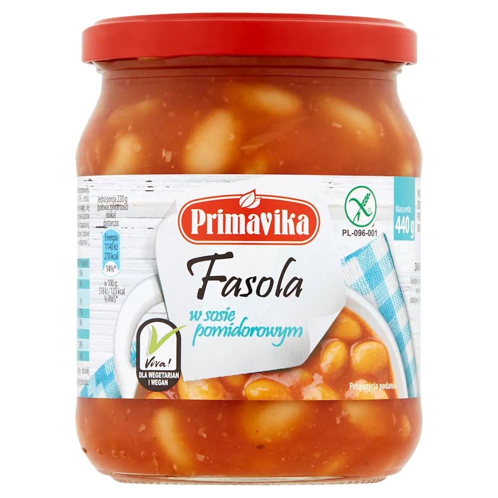 PRIMAVIKA Fasola w sosie pomidorowym (440 g)