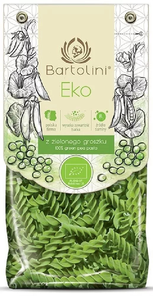 BARTOLINI  Makaron z groszku zielonego świderki (250g) - BIO