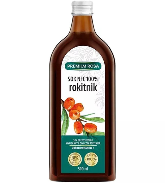 PREMIUM ROSA Sok z owoców dzikiej róży 100% bez dodatku cukru (500ml) - BIO
