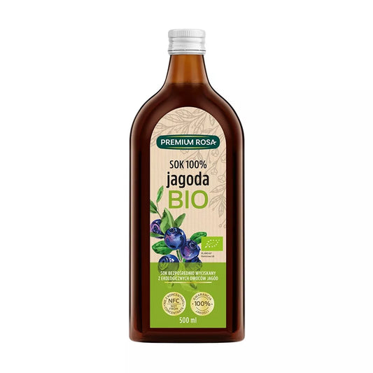 PREMIUM ROSA Sok z jagód 100%, bez dodatku cukru (500ml) - BIO