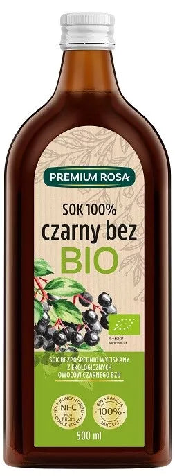 PREMIUM ROSA Sok czarny bez 100% bez cukru (500ml) - BIO