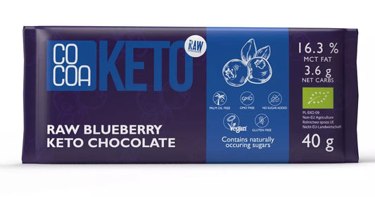 COCOA Czekolada Keto z jagodami bez dodatku cukru bezglutenowa (40 g) - BIO