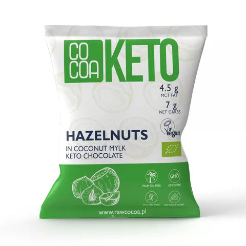 COCOA Orzechy laskowe w czekoladzie keto z olejem mct bez dodatku cukru (70 g) - BIO