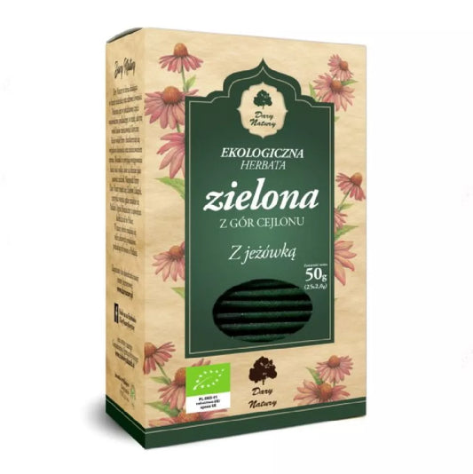 DARY NATURY Herbata zielona z jeżówką w saszetkach (25x2g) 50g - BIO