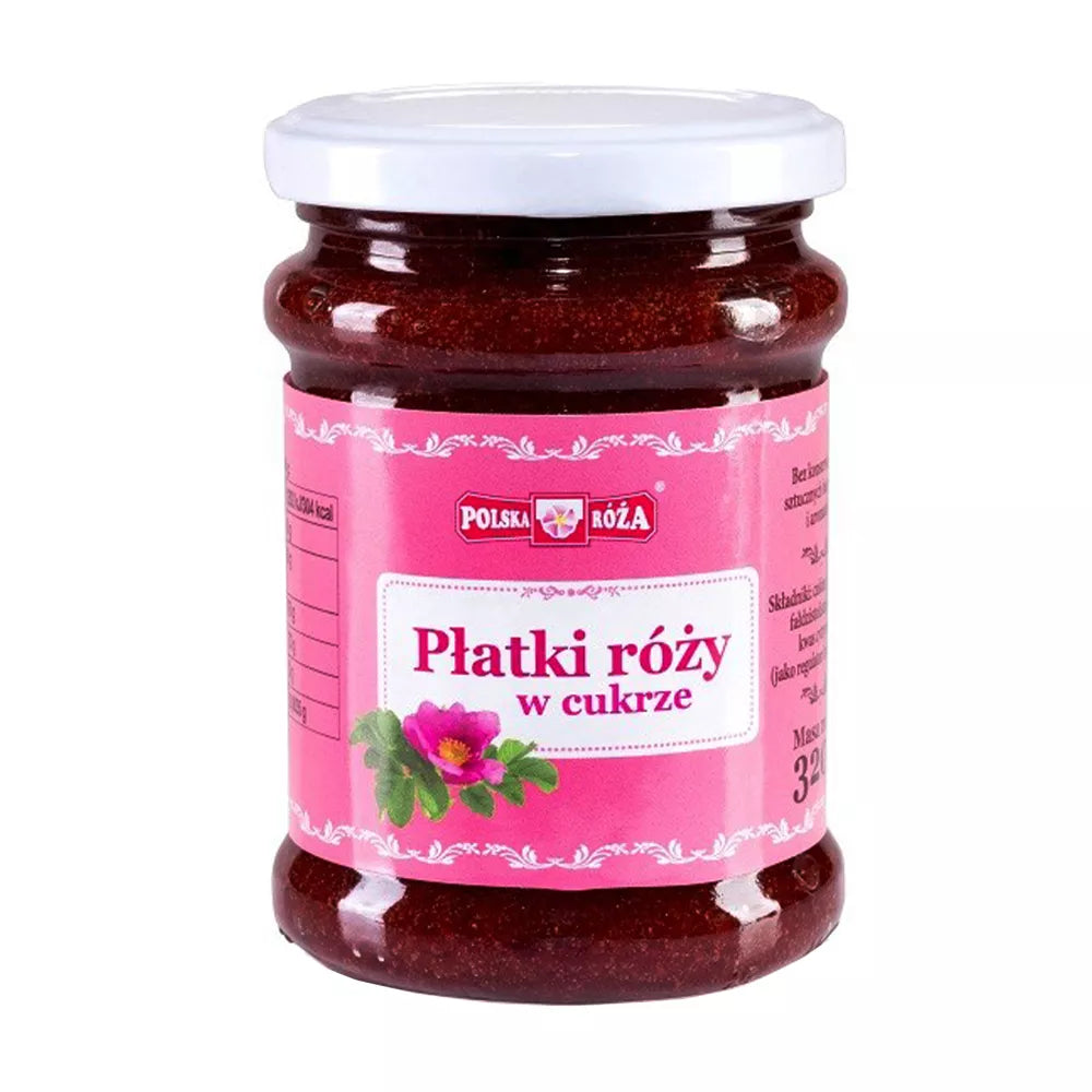 POLSKA RÓŻA Płatki róży w cukrze (320g)