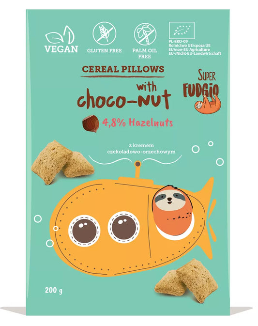ME GUSTO Poduszki zbożowe z kremem czekoladowo - orzechowym bezglutenowe (200 g) - BIO