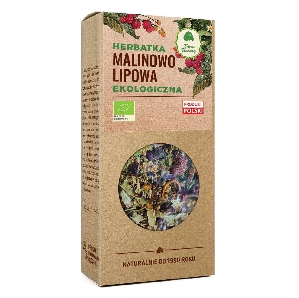 DARY NATURY Herbatka lipowo - malinowa (80 g) - BIO