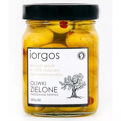 IORGOS Oliwki zielone PREMIUM z papryką (350g)
