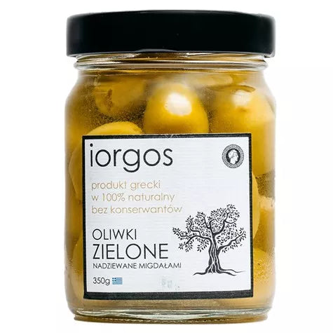 IORGOS Oliwki zielone PREMIUM nadziewane czosnkiem 350 g (210 g)