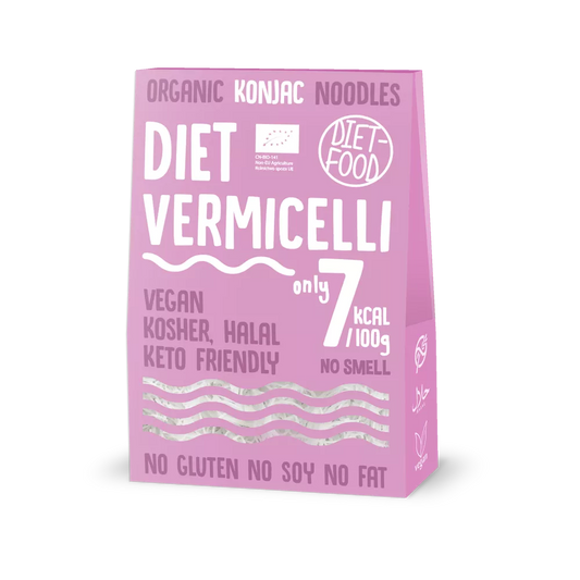 DIET-FOOD Makaron shirataki vermicelli bezglutenowy (Konjac Noodles) (300 g) - BIO