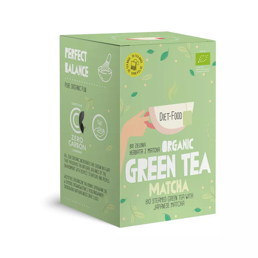 DIET-FOOD HERBATA ZIELONA Z MATCHĄ (GREEN TEA MATCHA) BIO (20 x 2 g) 40 g