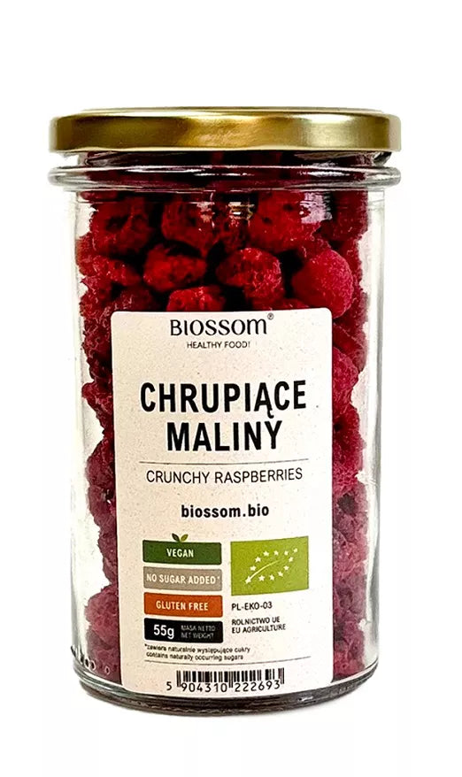 BIOSSOM Liofilizowana chrupiąca malina bezglutenowa (55 g) - BIO