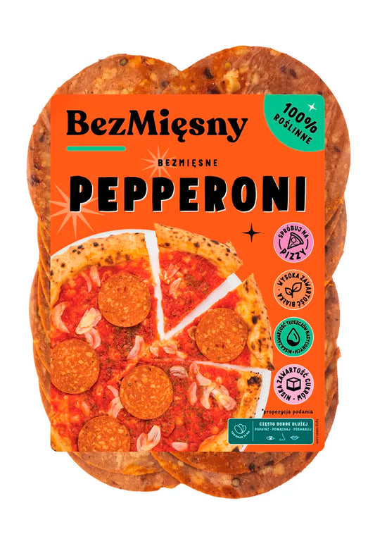 *BEZMIĘSNY Bezmięsne Pepperoni w plastrach (100g)