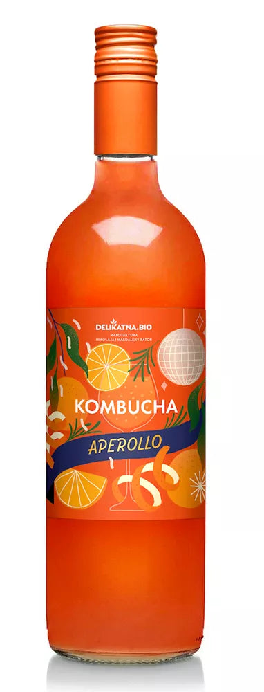 *DELIKATNA Kombucha tropikalne mango z marakują (750 ml) - BIO