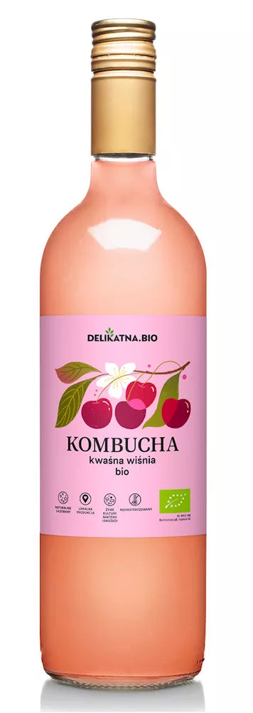 *DELIKATNA Kombucha wiśniowa (750 ml) - BIO