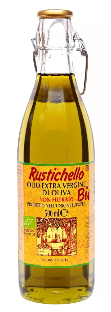 RUSTICHELLO Oliwa z oliwek extra virgin niefiltrowana (500 ml) - BIO