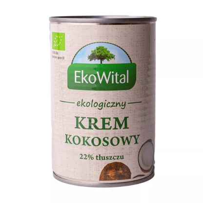 EKOWITAL Krem kokosowy 22% tłuszczu (400ml) -  BIO