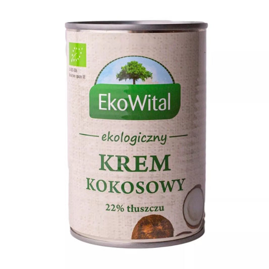 EKOWITAL Krem kokosowy 22% tłuszczu (400ml) -  BIO