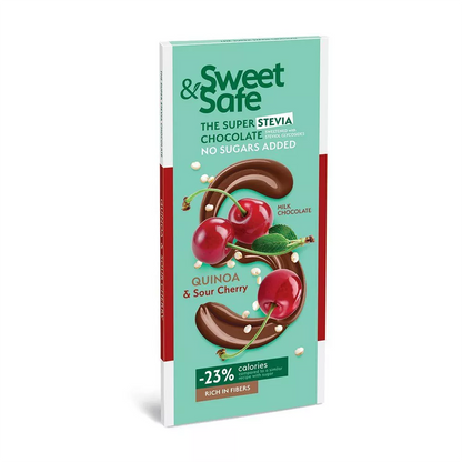 SWEET&SAFE Czekolada biała - matcha,kokos i cytryna słodzona stewią 90g