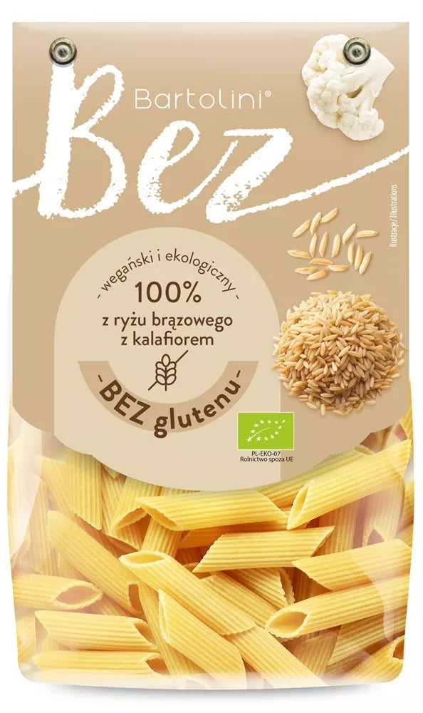 BARTOLINI Makaron penne z brązowego ryżu z kalafiorem bezglutenowy (250 g) - BIO