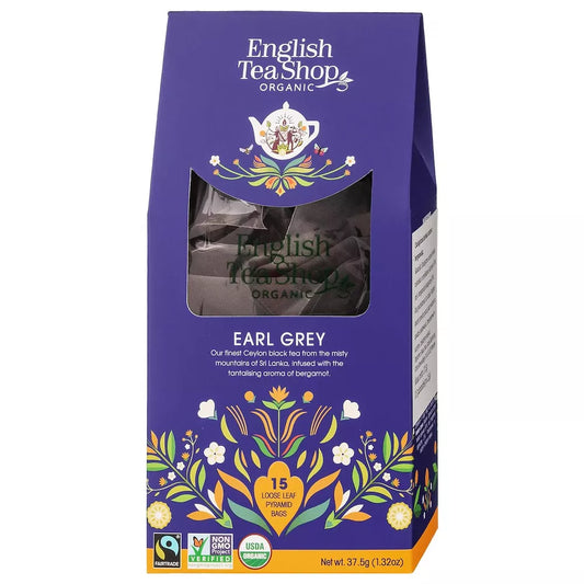 ENGLISH TEA SHOP Herbata Earl Grey 15 piramidek (37,5 g) - BIO