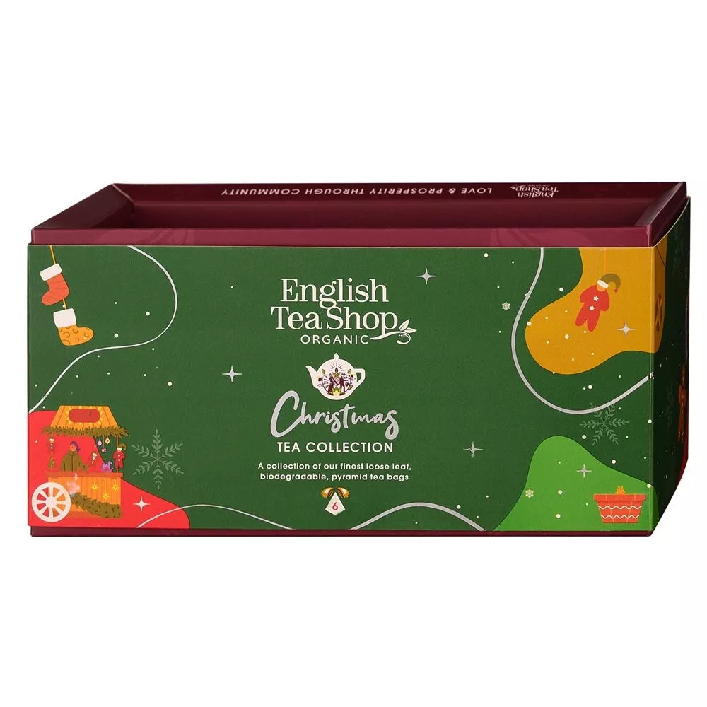 ENGLISH TEA SHOP Zestaw Christmas Tea Green 6 piramidek w 6 różnych smakach (6x2g) (12 g) - BIO (Boże Narodzenie)