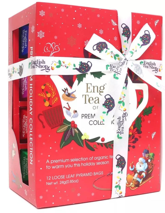ENGLISH TEA SHOP Zestaw herbat świątecznych piramidki Holiday RED (12x2) (24 g) - BIO (Boże Narodzenie)