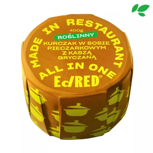 ED RED Roślinny kurczak w sosie pieczarkowym z kaszą gryczaną (all in one) (400g)