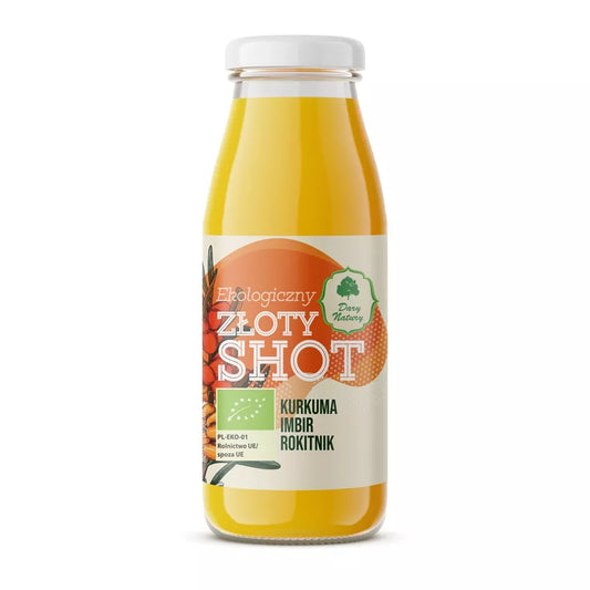 DARY NATURY Shot złoty na odporność kurkuma - imbir - rokitnik (250 ml) - BIO