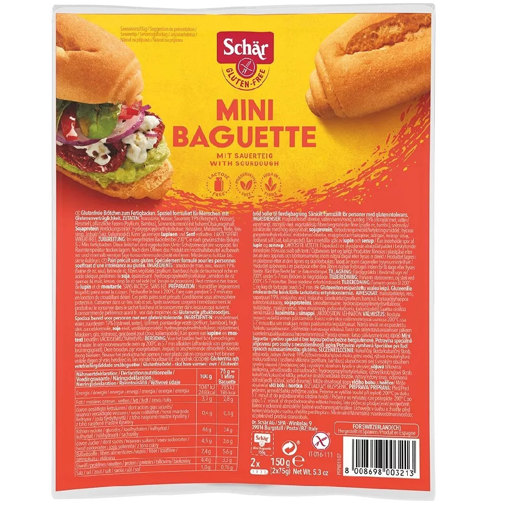 SCHAR Mini-Bagietki bezglutenowe do zapiekania (2 x 75g)