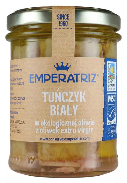 EMPERATRIZ Tuńczyk biały MSC w BIO oliwie z oliwek extra virgin (słoik) (200 g) (130 g)