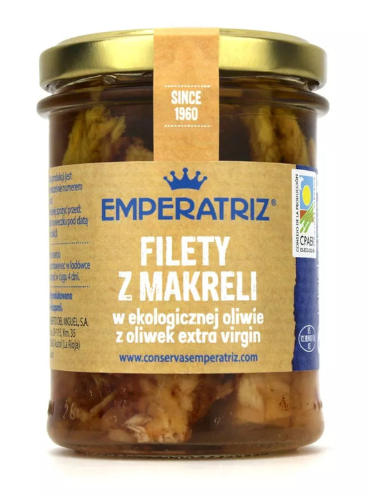 EMPERATRIZ Makrela filety w BIO oliwie z oliwek extra virgin (słoik) (190 g) (125 g)