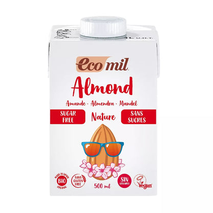 ECOMIL Napój migdałowy bez cukru, bezglutenowy (500 ml) - BIO