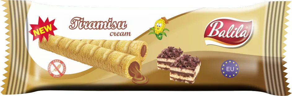 BALILA Rurki kukurydziane nadziewane kremem o smaku tiramisu bezglutenowe (18 g)