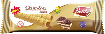 BALILA Rurki kukurydziane nadziewane kremem o smaku tiramisu bezglutenowe (18 g)