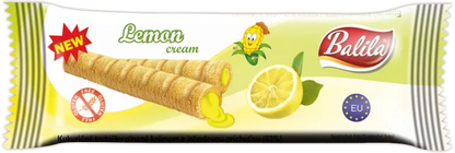 BALILA Rurki kukurydziane nadziewane kremem o smaku truskawkowym bezglutenowe (18 g)