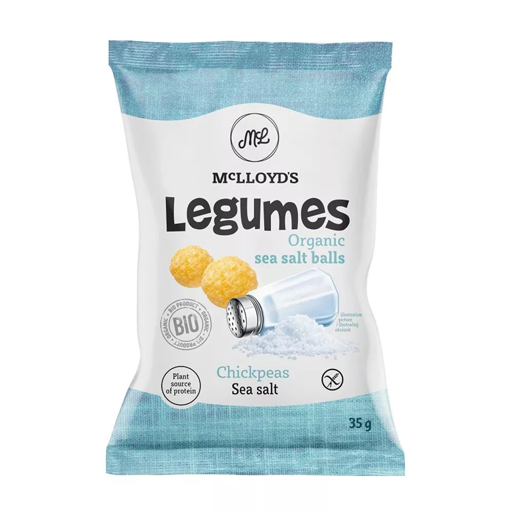 Chrupki z ciecierzycą z solą morską bezglutenowe BIO (35g) - LEGUMES