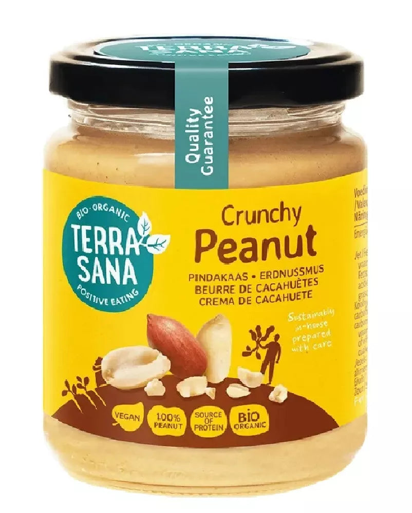 TERRASANA Krem z orzeszków ziemnych Crunchy z kawałkami orzeszków (250 g) - BIO