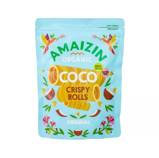 AMAIZIN Rollsy chrupiące rurki kokosowe bezglutenowe (140 g) - BIO