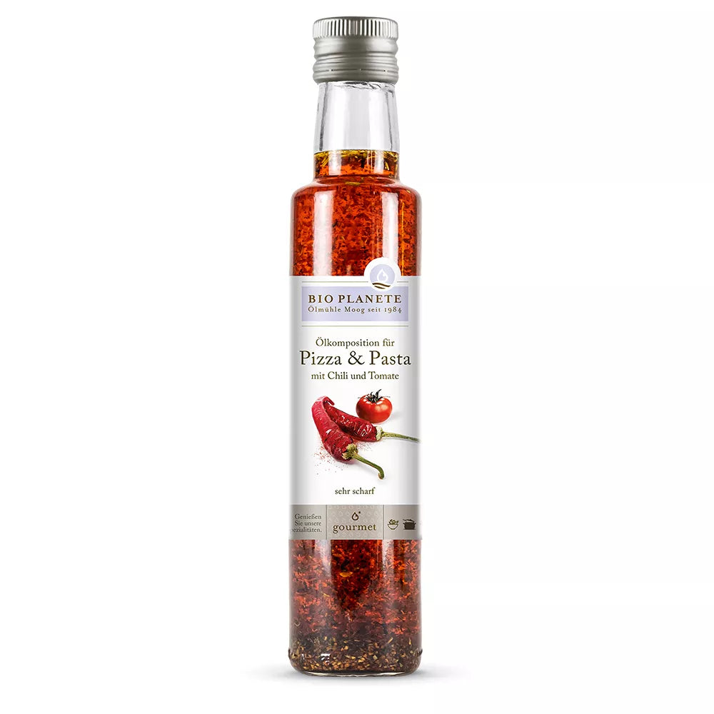 BIO PLANETE Olej do pizzy i makaronu o smaku chili i pomidora (250ml) - BIO