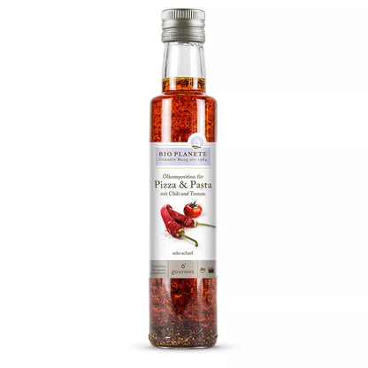 BIO PLANETE Olej do pizzy i makaronu o smaku chili i pomidora (250ml) - BIO