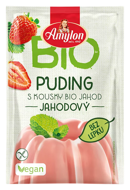 AMYLON Budyń truskawkowy bezglutenowy (40g) - BIO