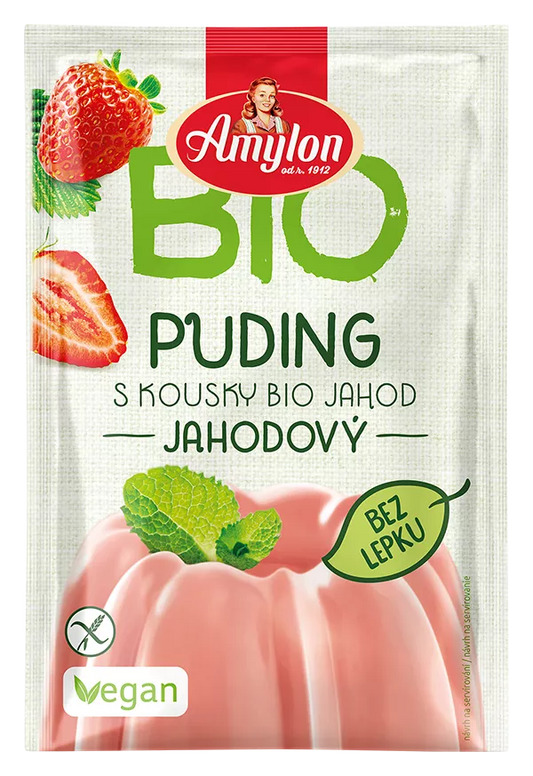 AMYLON Budyń truskawkowy bezglutenowy (40g) - BIO