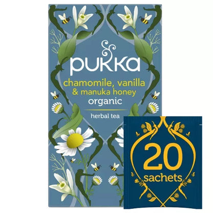 PUKKA Herbata chamomile, vanilla & manuka honey (20 x 1,6g) - BIO
