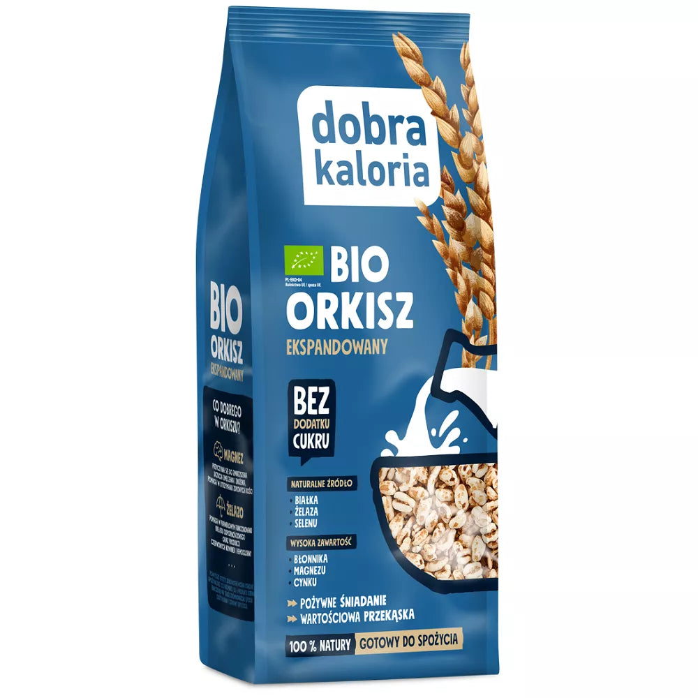 DOBRA KALORIA Orkisz ekspandowany, bez dodatku cukru (100g) - BIO