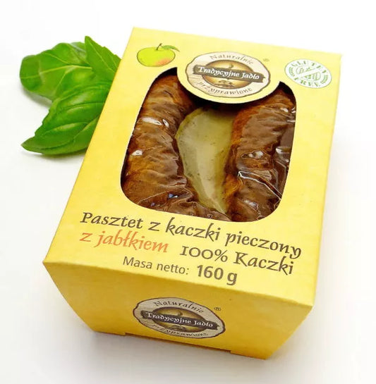 *TRADYCYJNE JADŁO Pasztet pieczony z kaczki z jabłkiem, bezglutenowy (160g) (f)