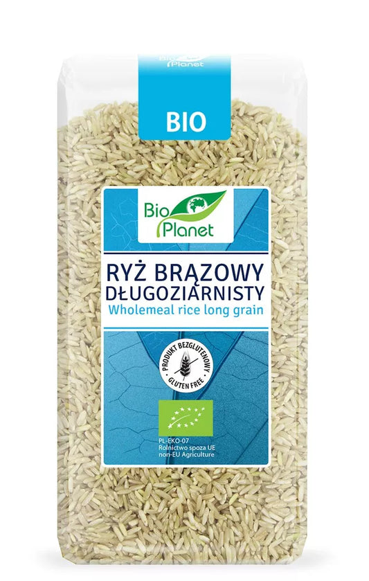 BIO PLANET Ryż brązowy długoziarnisty (500g) - BIO