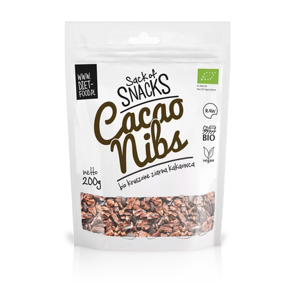 DIET-FOOD Kruszone ziarno kakaowca (200g) - BIO