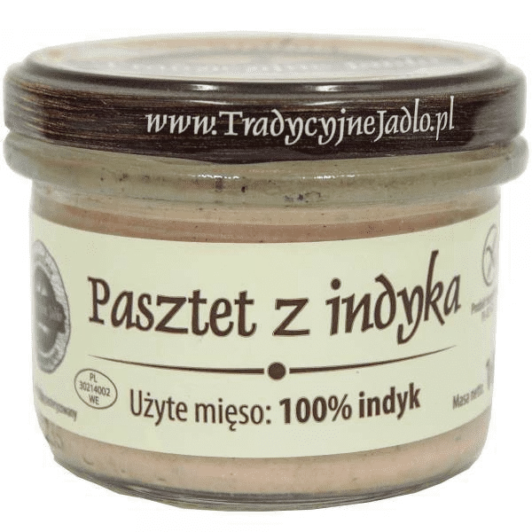 *TRADYCYJNE JADŁO Pasztet z indyka, bezglutenowy [słoik] (160g)  (f)