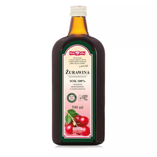 POLSKA RÓŻA Sok żurawinowy 100% bez cukru (500ml)